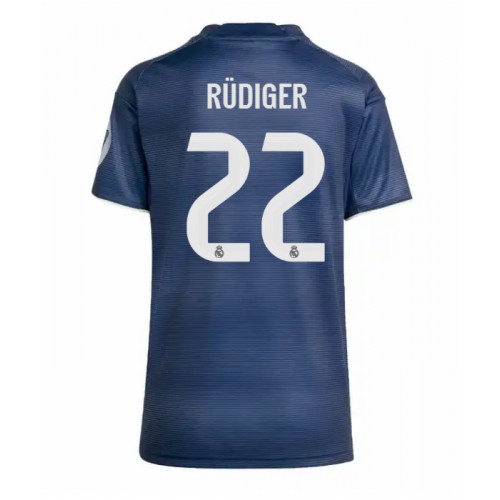 Lacne Ženy Futbalové dres Real Madrid Antonio Rudiger #22 2025-26 Krátky Rukáv - Preč Lacne Ženy Futbalové dres Real Madrid Antonio Rudiger #22 2025-26 Krátky Rukáv - Preč